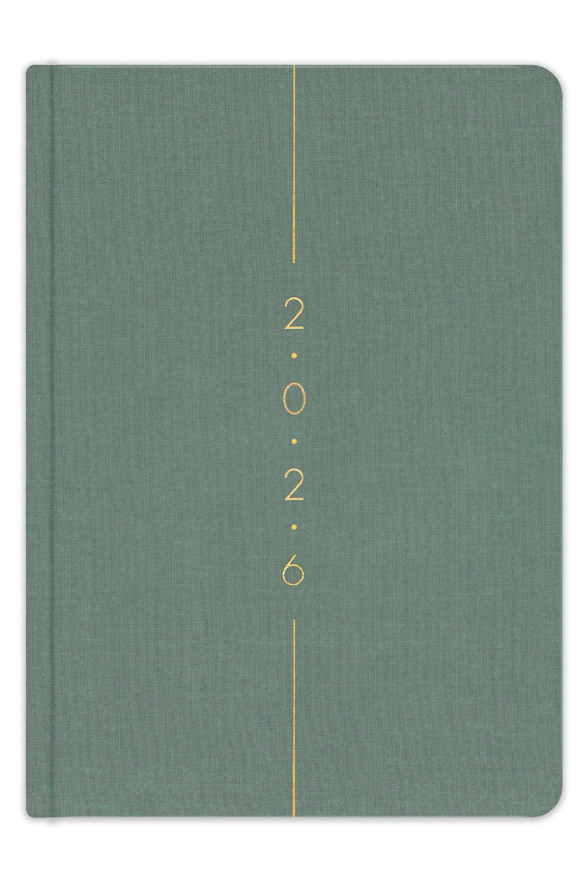 Matt Notebook 2026 Yılı A5 Keten Haftalık Ajanda 15x21 cm - 12 Aylık Yeşil