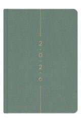 Matt Notebook 2026 Yılı A5 Keten Haftalık Ajanda 15x21 cm - 12 Aylık Yeşil