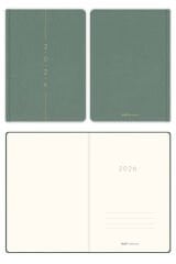 Matt Notebook 2026 Yılı A5 Keten Haftalık Ajanda 15x21 cm - 12 Aylık Yeşil