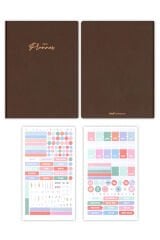 Matt Notebook 2025 Yılı 20x27 cm Keten Haftalık Planlayıcı Ajanda Kahverengi