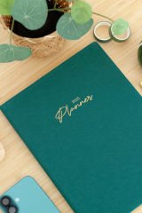 Matt Notebook 2025 Yılı 20x27 cm Keten Haftalık Planlayıcı Ajanda Koyu Yeşil