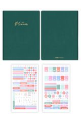 Matt Notebook 2025 Yılı 20x27 cm Keten Haftalık Planlayıcı Ajanda Koyu Yeşil
