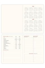 Matt Notebook 2025 Yılı 20x27 cm Keten Haftalık Planlayıcı Ajanda Koyu Yeşil