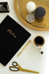 Matt Notebook 2025 Yılı 20x27 cm Keten Haftalık Planlayıcı Ajanda Siyah