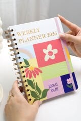 Matt Notebook 2026 Yılı A5 Haftalık Ajanda Spiralli 15x21 cm - 12 Aylık - Motivasyon Sayfalı