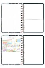 Matt Notebook 2026 Yılı A5 Haftalık Ajanda Spiralli 15x21 cm - 12 Aylık - Motivasyon Sayfalı Çiçekler