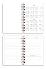 Matt Notebook 2025 Yılı Günlük Spiralli Ajanda 16x24 cm - 12 Aylık Puantiye