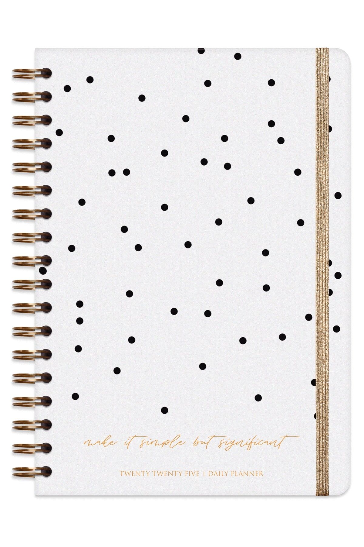 Matt Notebook 2025 Yılı Günlük Spiralli Ajanda 16x24 cm - 12 Aylık Puantiye