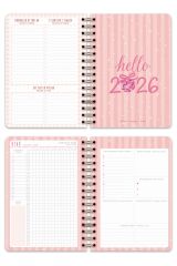 Matt Notebook 2026 Yılı A5 Haftalık Ajanda Spiralli 15x21 cm - 12 Aylık - Motivasyon Sayfalı