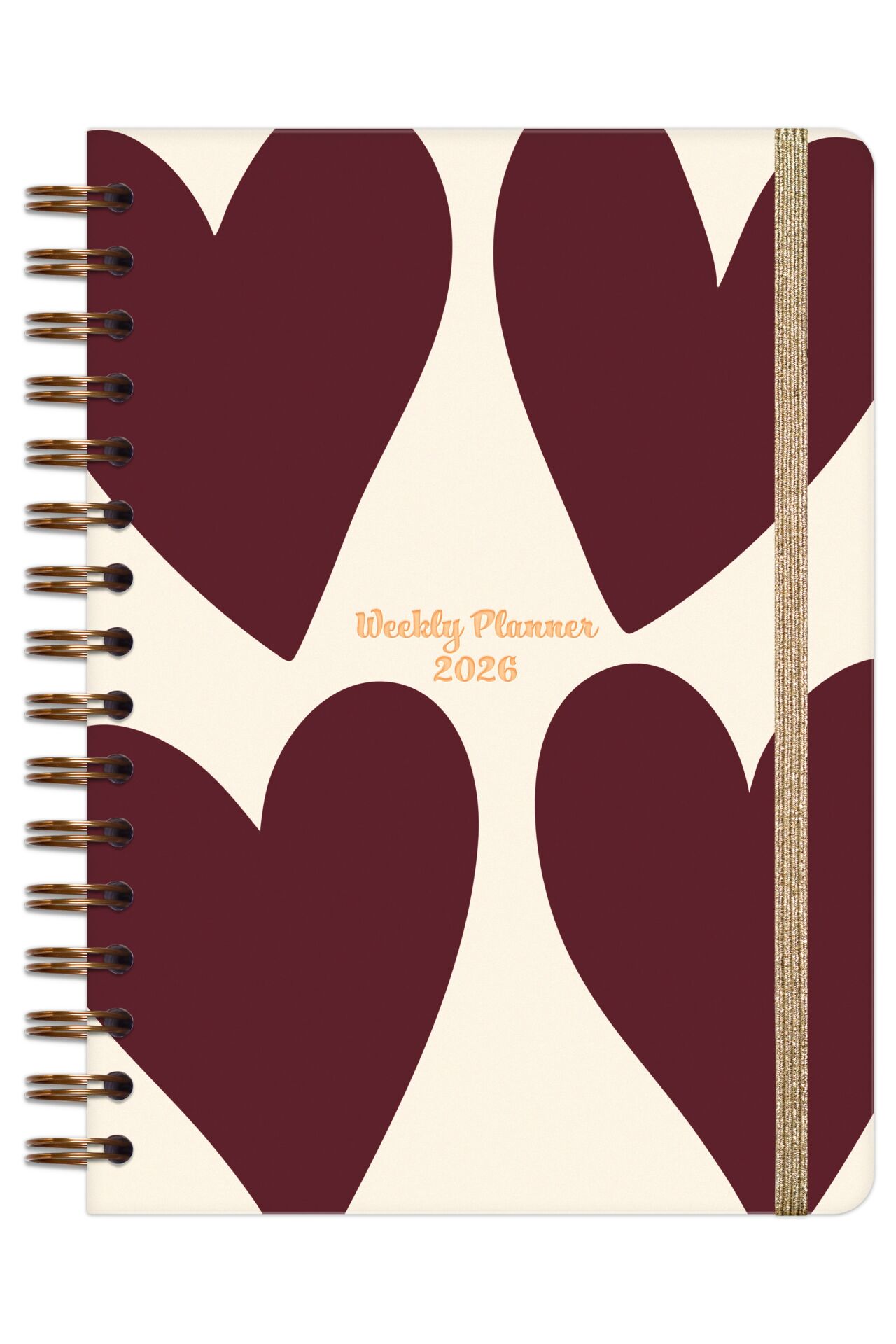 Matt Notebook 2026 Yılı A5 Ajanda Spiralli 15x21 cm - 12 Aylık Kalpler
