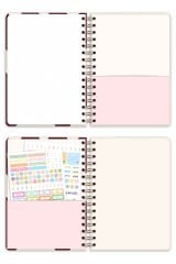 Matt Notebook 2026 Yılı A5 Ajanda Spiralli 15x21 cm - 12 Aylık Kalpler