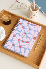 Matt Notebook 2025 Yılı Günlük Spiralli Ajanda 16x24 cm - 12 Aylık Çiçek