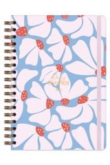 Matt Notebook 2025 Yılı Günlük Spiralli Ajanda 16x24 cm - 12 Aylık Çiçek