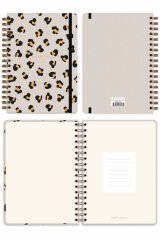 Matt Notebook 2025 Yılı Günlük Spiralli Ajanda 16x24 cm - 12 Aylık Leopar