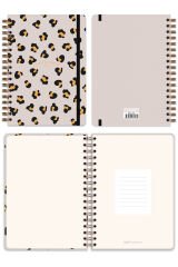 Matt Notebook 2025 Yılı Günlük Spiralli Ajanda 16x24 cm - 12 Aylık Leopar