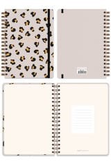 Matt Notebook 2025 Yılı Günlük Spiralli Ajanda 16x24 cm - 12 Aylık Leopar
