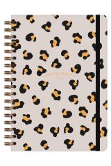 Matt Notebook 2025 Yılı Günlük Spiralli Ajanda 16x24 cm - 12 Aylık Leopar