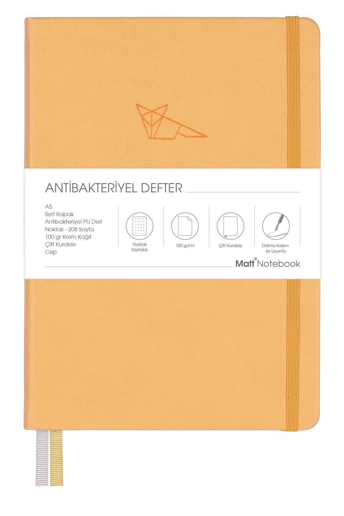 Matt Notebook A5 Defter Noktalı Sarı