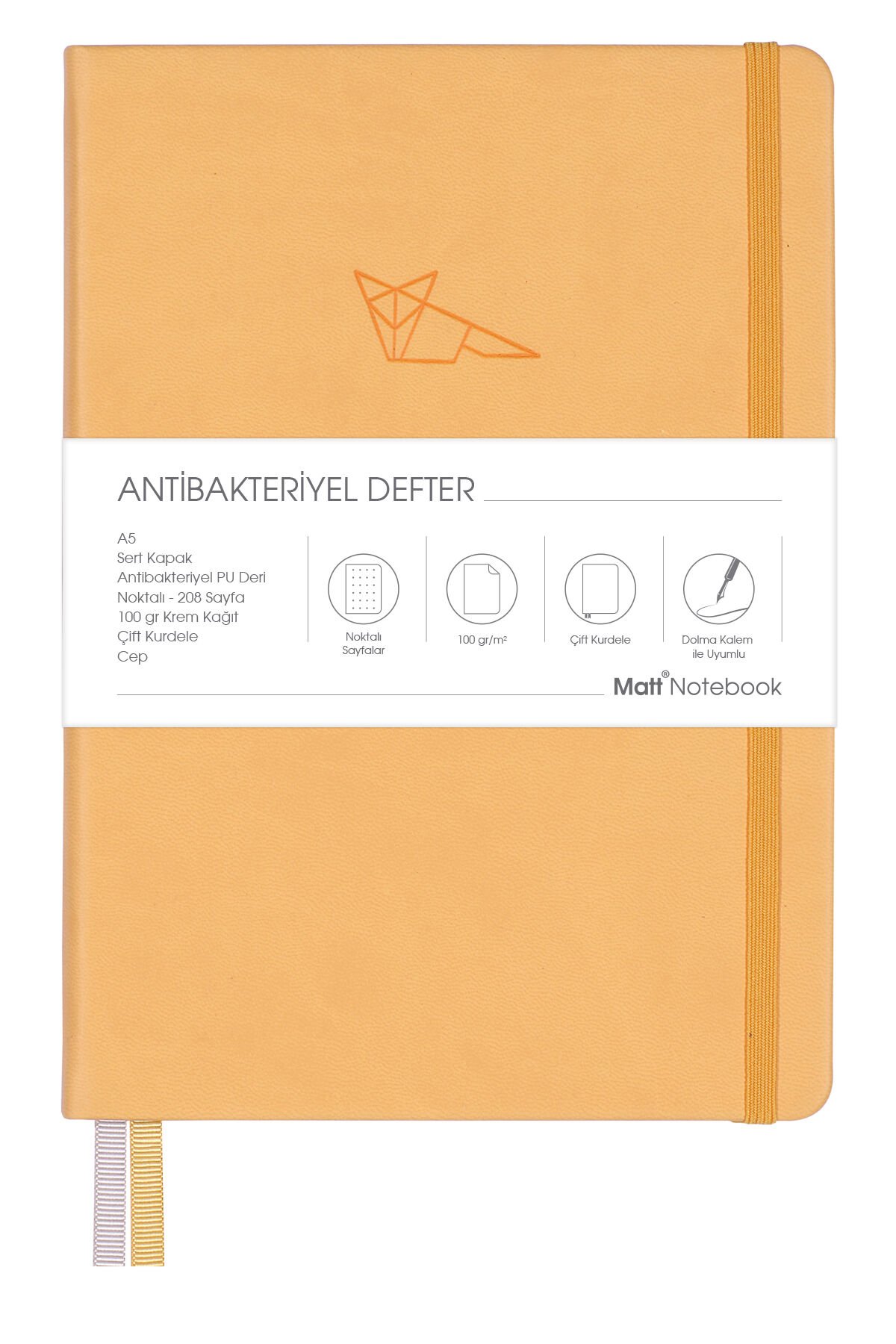 Matt Notebook A5 Defter Noktalı Sarı