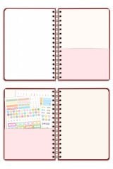 Matt Notebook 2026 Yılı A5 Ajanda Spiralli 15x21 cm - 12 Aylık Kiraz
