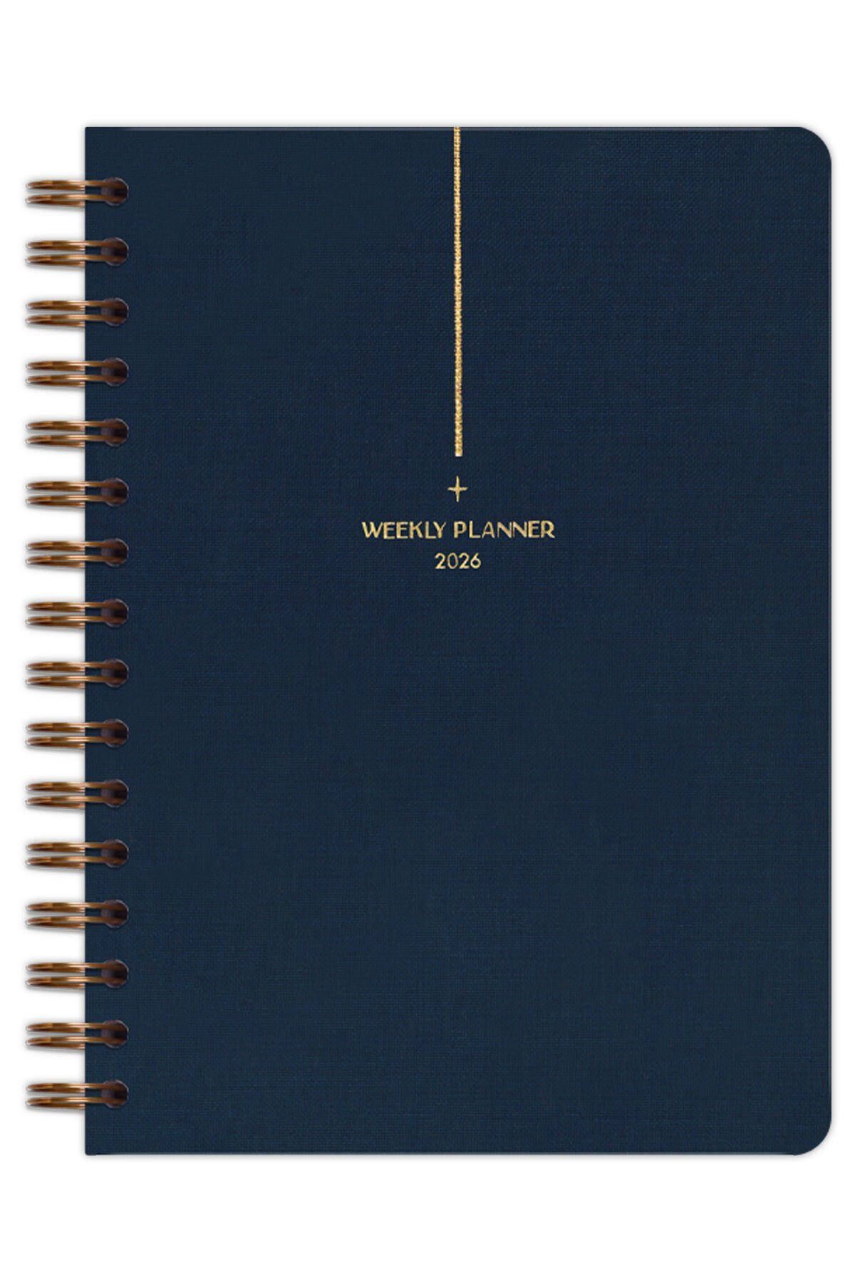 Matt Notebook 2026 Yılı A5 Keten Ajanda Spiralli 15x21 cm - 12 Aylık Lacivert