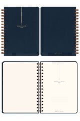 Matt Notebook 2026 Yılı A5 Keten Ajanda Spiralli 15x21 cm - 12 Aylık Lacivert