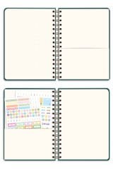 Matt Notebook 2026 Yılı A5 Keten Ajanda Spiralli 15x21 cm - 12 Aylık Koyu Yeşil