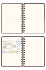 Matt Notebook 2026 Yılı A5 Keten Ajanda Spiralli 15x21 cm - 12 Aylık Kahverengi