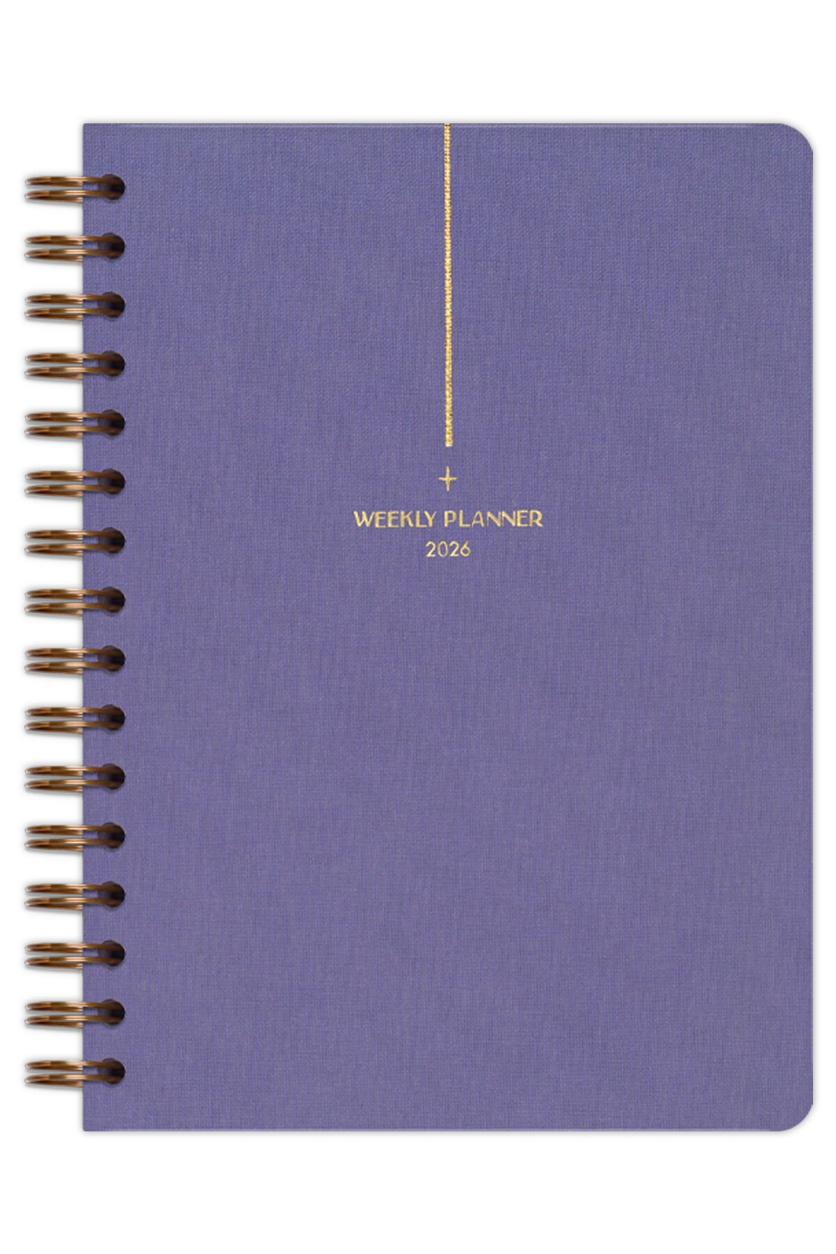 Matt Notebook 2026 Yılı A5 Keten Ajanda Spiralli 15x21 cm - 12 Aylık Lila