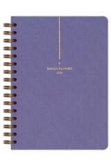Matt Notebook 2026 Yılı A5 Keten Ajanda Spiralli 15x21 cm - 12 Aylık Lila