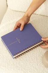 Matt Notebook 2026 Yılı A5 Keten Ajanda Spiralli 15x21 cm - 12 Aylık Lila