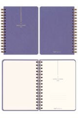 Matt Notebook 2026 Yılı A5 Keten Ajanda Spiralli 15x21 cm - 12 Aylık Lila