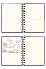 Matt Notebook 2026 Yılı A5 Keten Ajanda Spiralli 15x21 cm - 12 Aylık Lila