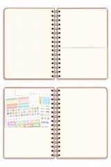 Matt Notebook 2026 Yılı A5 Keten Ajanda Spiralli 15x21 cm - 12 Aylık Pembe