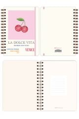 Matt Notebook 2026 Yılı A5 Ajanda Spiralli 15x21 cm - 12 Aylık Kiraz