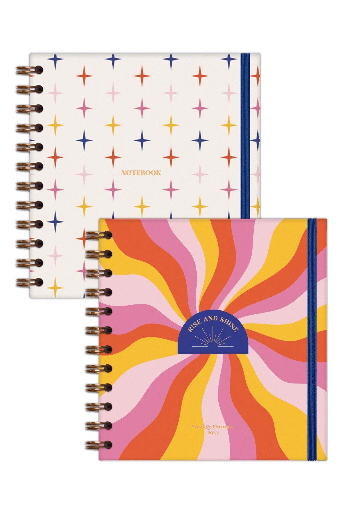 Matt Notebook 15x15 cm Kare 2'li Set Spiralli 2025 Yılı Haftalık Ajanda ve Defter