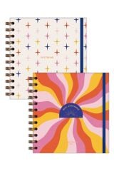 Matt Notebook 15x15 cm Kare 2'li Set Spiralli 2025 Yılı Haftalık Ajanda ve Defter