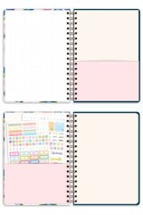 Matt Notebook 2026 Yılı B5 Haftalık Ajanda Spiralli 17x24 cm - 12 Aylık Yaban Mersini