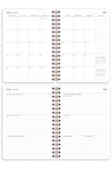 Matt Notebook 2026 Yılı B5 Haftalık Ajanda Spiralli 17x24 cm - 12 Aylık Yaban Mersini