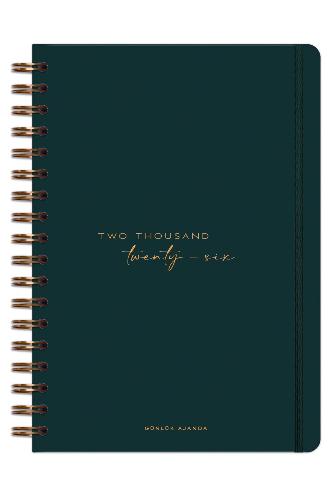 Matt Notebook 2026 Yılı Günlük Spiralli Ajanda 16x24 cm - 12 Aylık Two Thousand Twenty Six