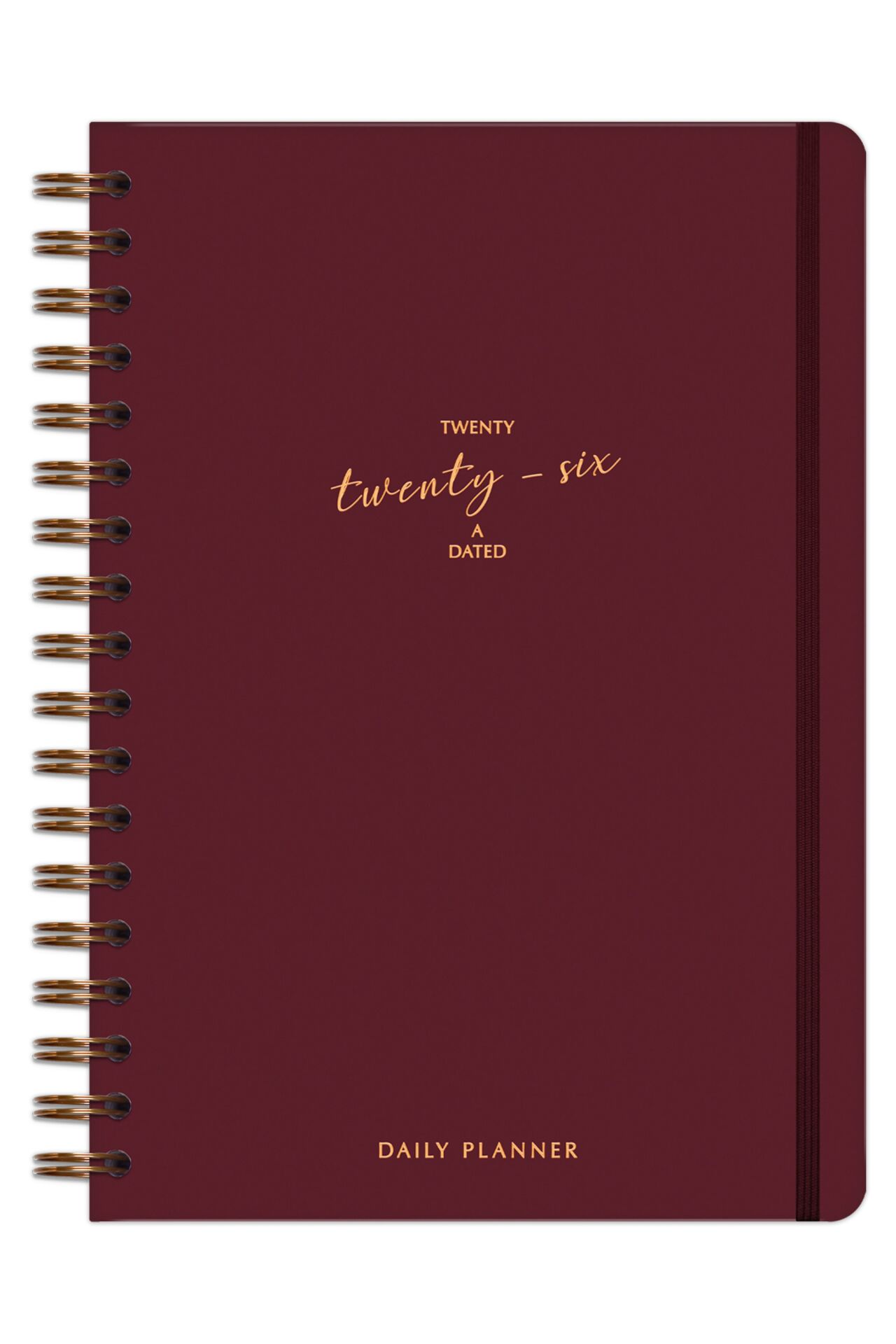 Matt Notebook 2026 Yılı Günlük Spiralli Ajanda 16x24 cm - 12 Aylık Bordo