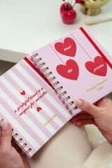 Matt Notebook 15x15 cm Kare 2'li Set Spiralli 2026 Yılı Haftalık Ajanda ve Defter Kalpler