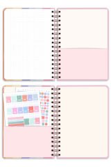 Matt Notebook A5 Spiralli Süresiz Planlayıcı Ajanda Gökkuşağı