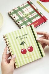 Matt Notebook 15x15 cm Kare 2'li Set Spiralli 2026 Yılı Haftalık Ajanda ve Defter Kiraz