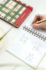 Matt Notebook 15x15 cm Kare 2'li Set Spiralli 2026 Yılı Haftalık Ajanda ve Defter Kiraz
