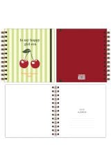 Matt Notebook 15x15 cm Kare 2'li Set Spiralli 2026 Yılı Haftalık Ajanda ve Defter Kiraz