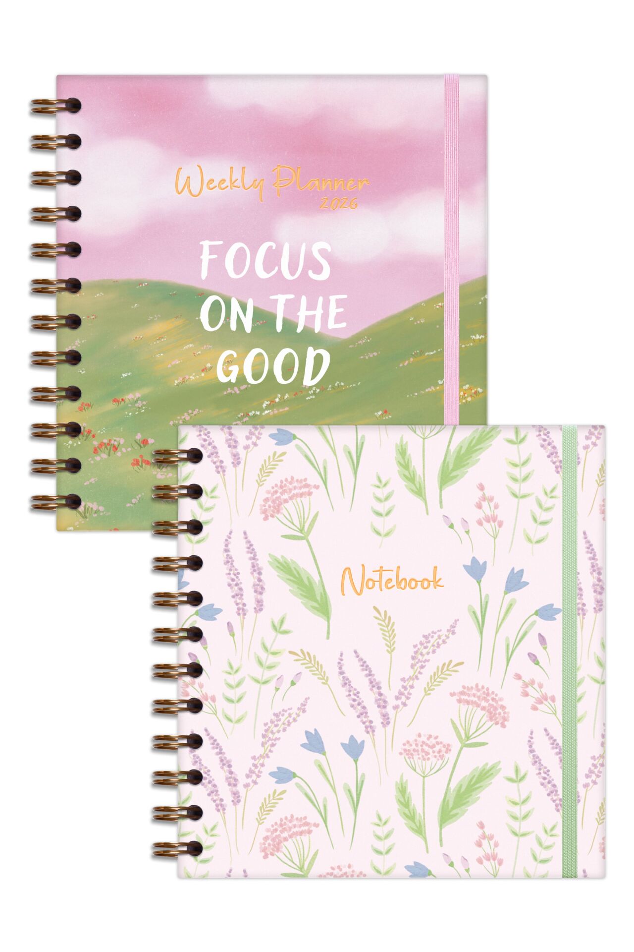 Matt Notebook 15x15 cm Kare 2'li Set Spiralli 2026 Yılı Haftalık Ajanda ve Defter Manzara