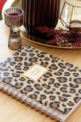 Matt Notebook A5 Spiralli Süresiz Planlayıcı Ajanda Leopar