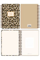 Matt Notebook A5 Spiralli Süresiz Planlayıcı Ajanda Leopar