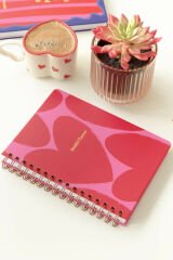 Matt Notebook A5 Spiralli Süresiz Planlayıcı Ajanda Kalpler